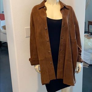 Roberta Freymann Oversized Suede Shirt Jacket